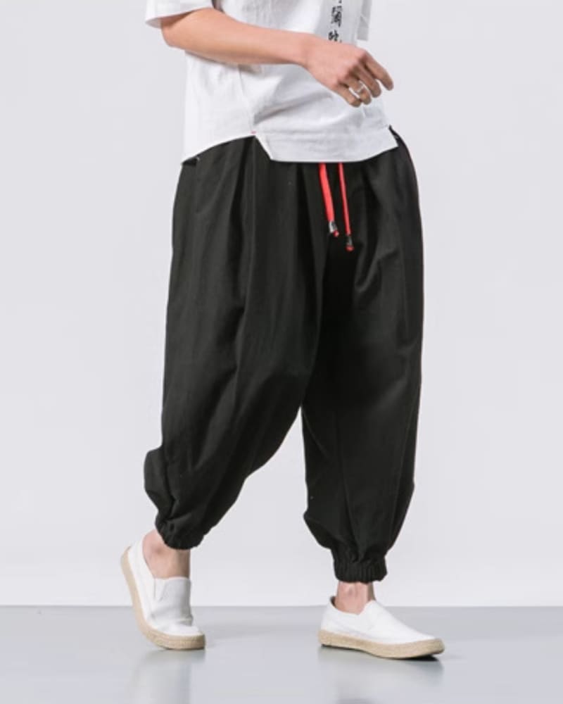 Ayako - Pantalon Sarouel Baggy Japonais en Coton