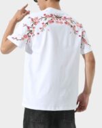 Sakura - T-Shirt Japonais Brodé Fleurs de cerisiers