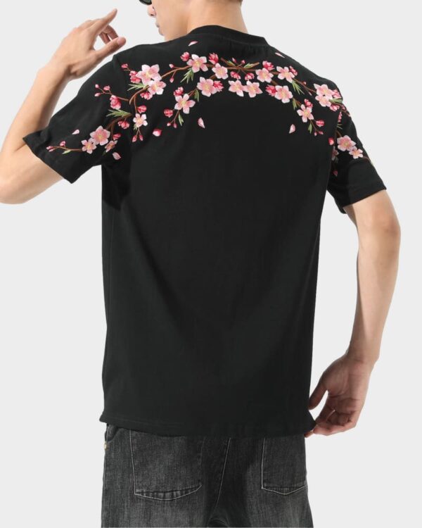 Sakura - T-Shirt Japonais Brodé Fleurs de cerisiers