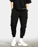 Black Nylon Cargo Pants