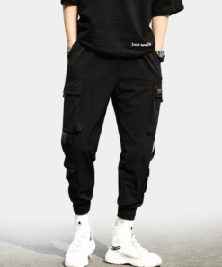 Black Nylon Cargo Pants