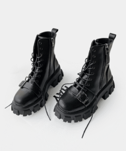 Womens Black Combat Boots