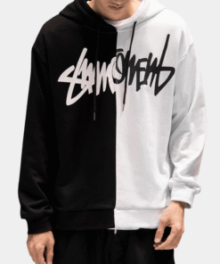 Half Black Half White Hoodie