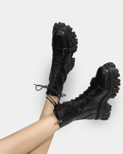 Womens Black Combat Boots