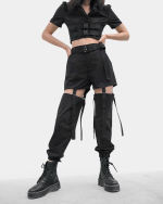 Black Cargo Pants Womens High Waisted