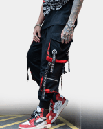Black And Red Cargo Pants