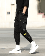 Black Nylon Cargo Pants